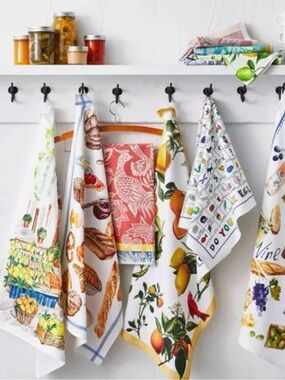 Sur La Table Birds of Paradise cotton Kitchen dish Towel in red vibrant tropical
